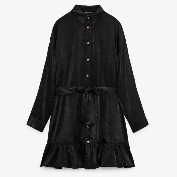 Zara Satin Shirt Dress - Picture 7 of 9